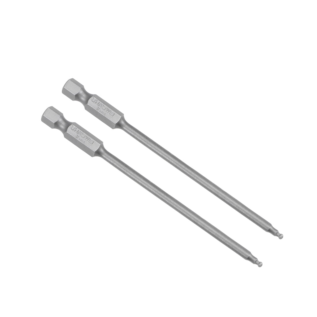 Harfington 2 Pcs Ball End Hex Bits 1/4 Inch Hex Shank 3.9 Inch Length Magnetic H2 Head Screwdriver S2 HRC58 Screw Driver Bit