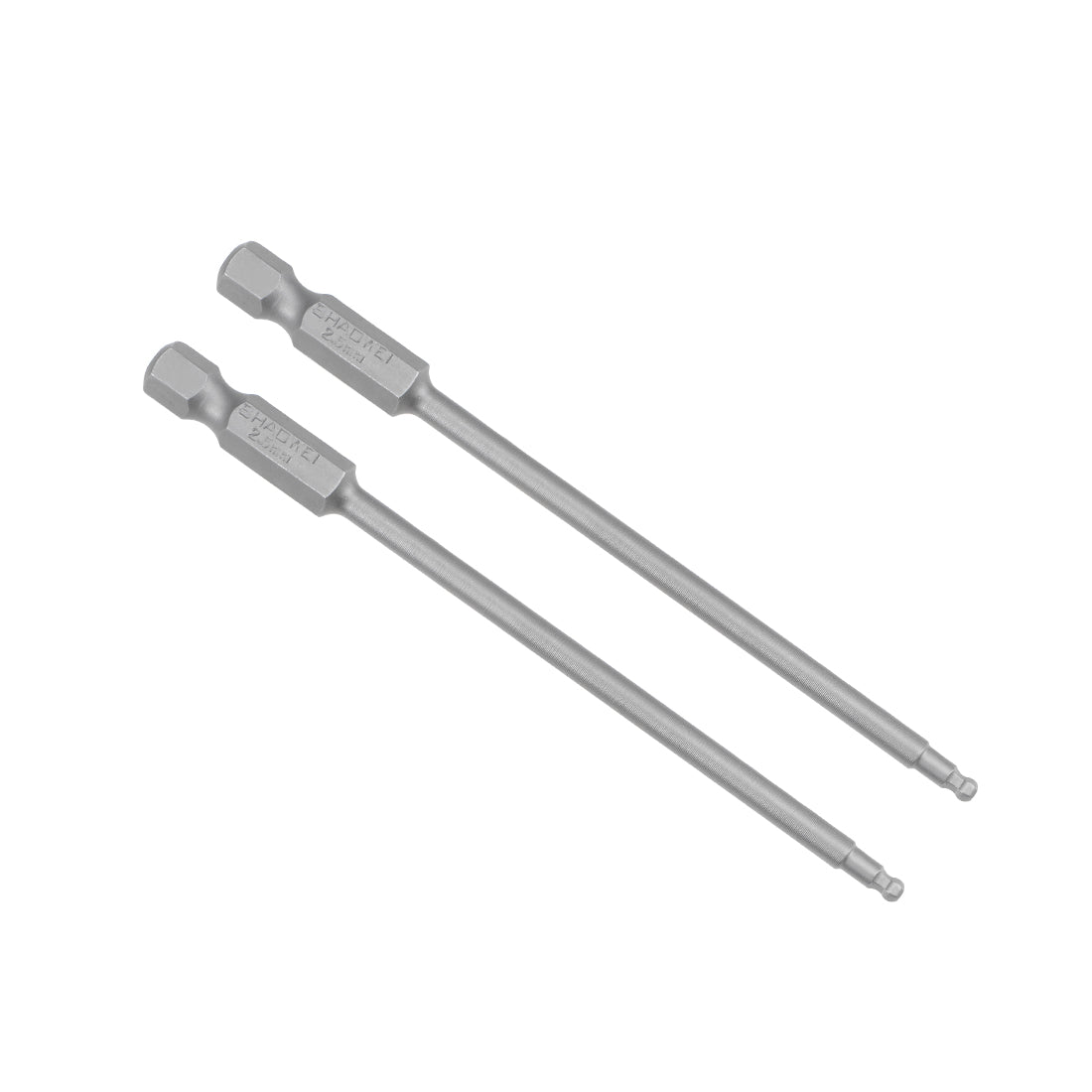 Harfington 2 Pcs Ball End Hex Bits 1/4 Inch Hex Shank 3.9 Inch Length Magnetic H2.5 Head Screwdriver S2 HRC58 Screw Driver Bit