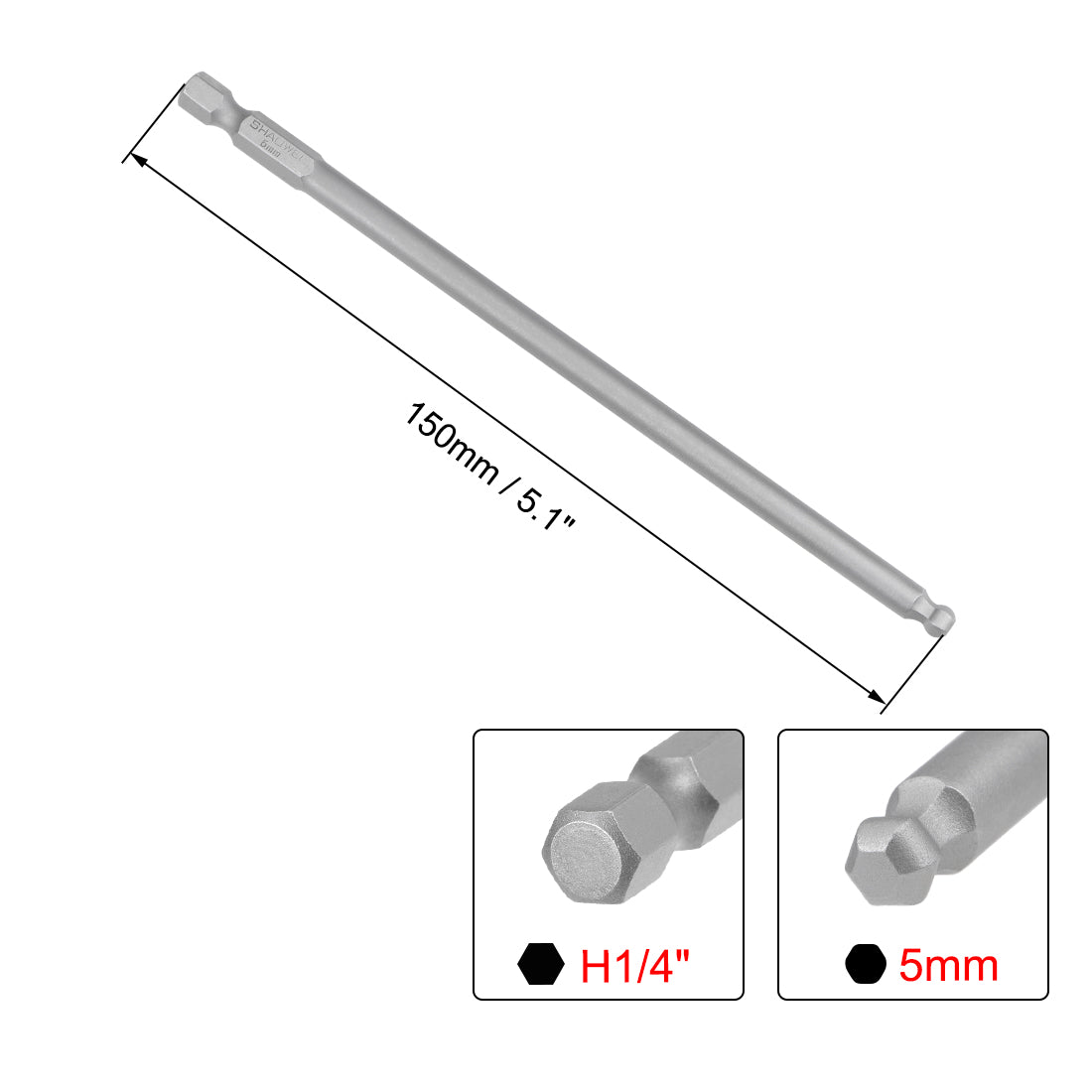 Harfington Ball End Screwdriver Bits, S2 Steel Magnetic Drill Bit w Hex Shank