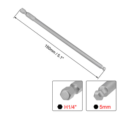 Harfington Ball End Screwdriver Bits, S2 Steel Magnetic Drill Bit w Hex Shank