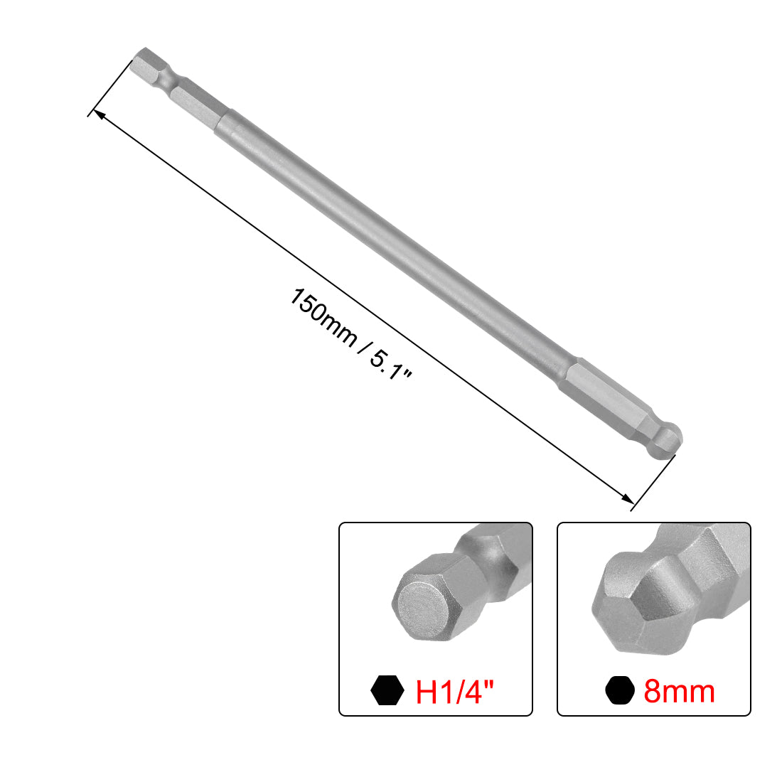 Harfington Ball End Screwdriver Bits, S2 Steel Magnetic Drill Bit w Hex Shank