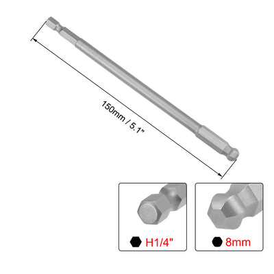 Harfington Ball End Screwdriver Bits, S2 Steel Magnetic Drill Bit w Hex Shank