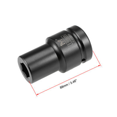 Harfington 1-Inch Drive Impact Socket 6-Point Cr-Mo Metric 19mm