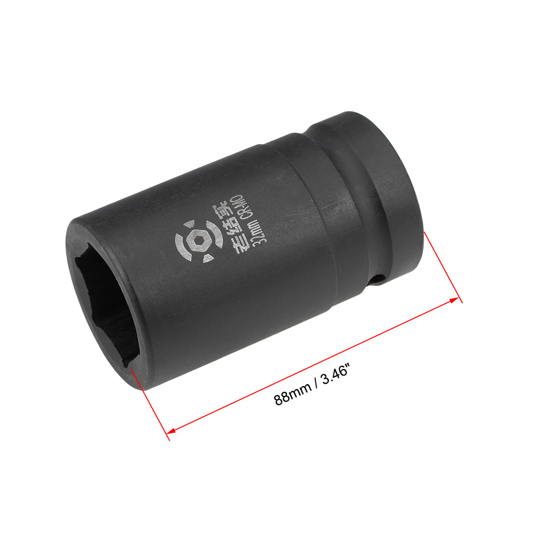 Harfington 1-Inch Drive Impact Socket 6-Point Cr-Mo Metric 32mm