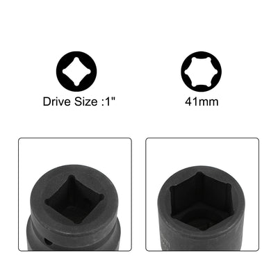 Harfington 1-Inch Drive Impact Socket 6-Point Cr-Mo Metric 41mm