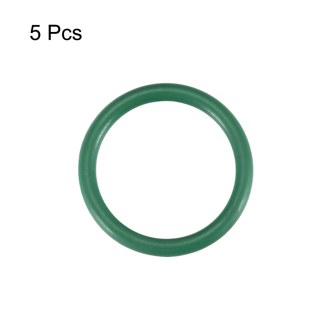 Harfington Fluorine Rubber O-Rings, 2mm Width FKM Seal Gasket for Vehicle Machinery Plumbing, Green, Pack of 5