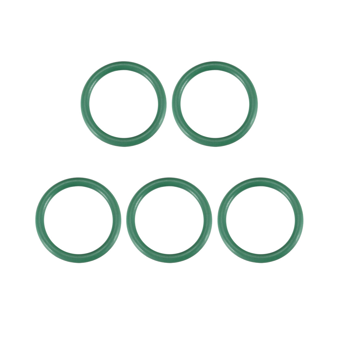 Harfington Fluorine Rubber O-Rings, 2mm Width FKM Seal Gasket for Vehicle Machinery Plumbing, Green, Pack of 5