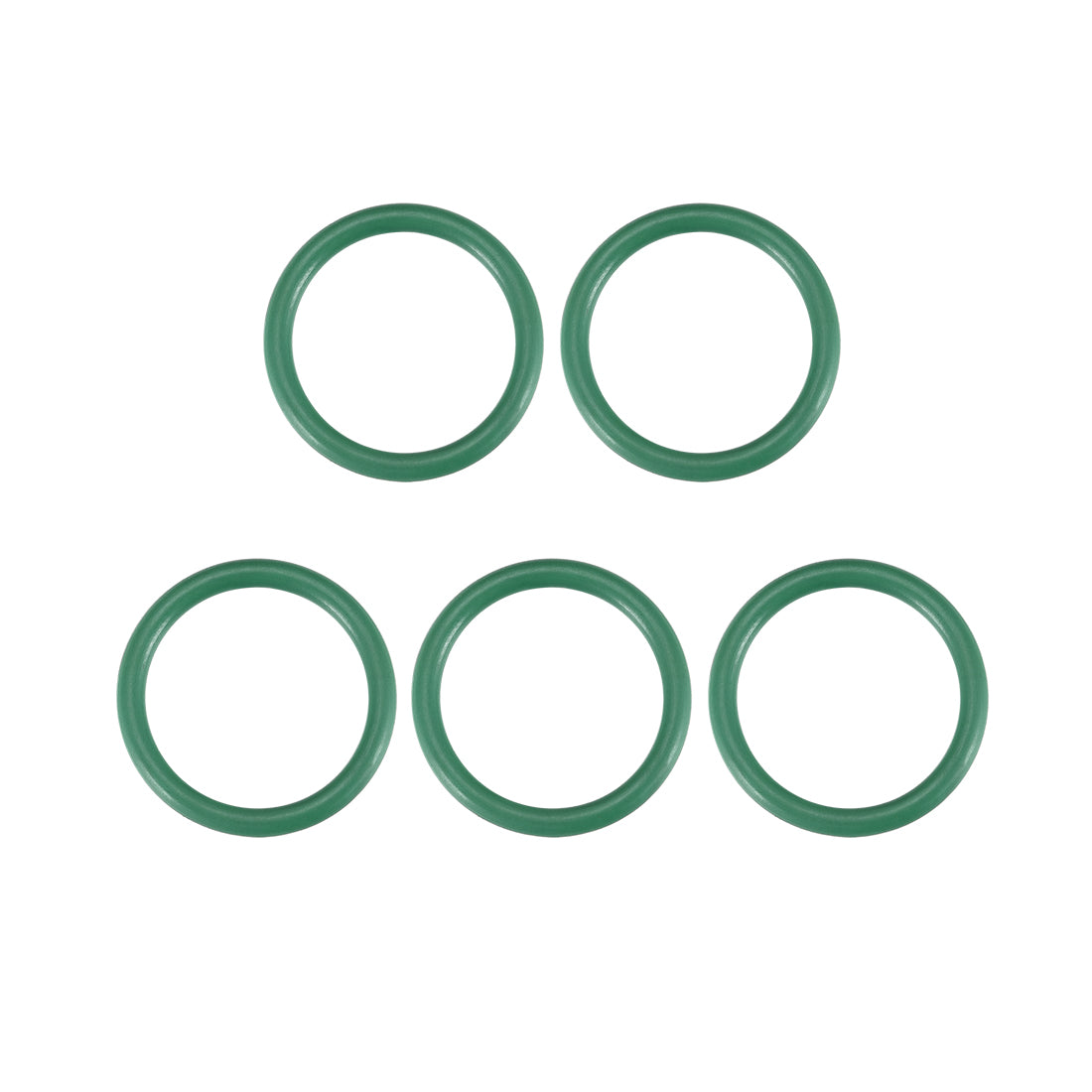 Harfington Fluorine Rubber O-Rings, 2mm Width FKM Seal Gasket for Vehicle Machinery Plumbing, Green, Pack of 5