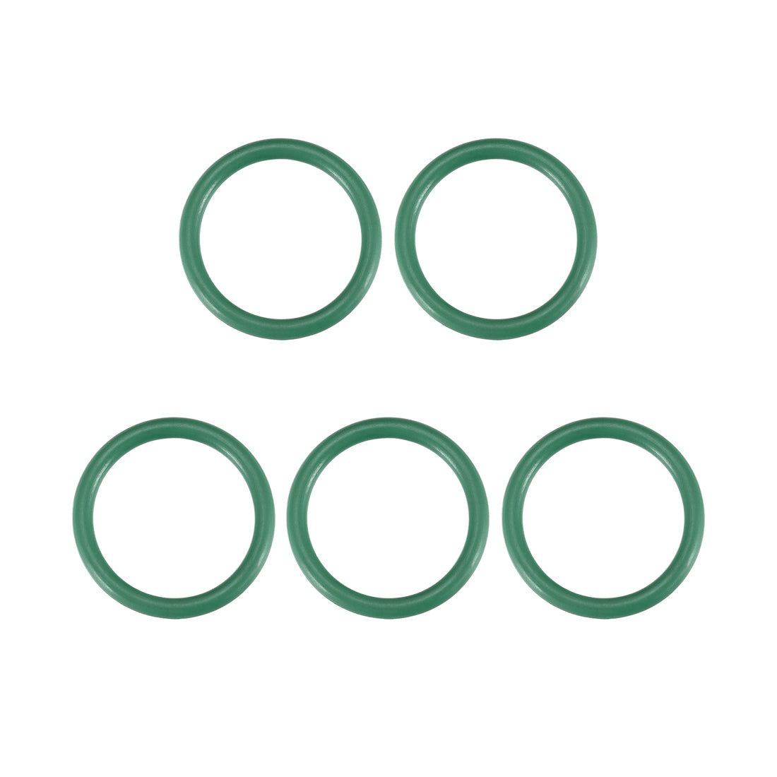 Harfington Fluorine Rubber O-Rings, 2mm Width FKM Seal Gasket for Vehicle Machinery Plumbing, Green, Pack of 5