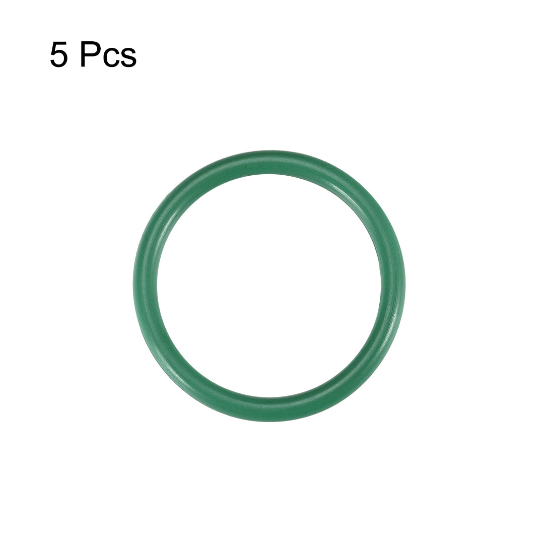 Harfington Fluorine Rubber O-Rings, 2mm Width FKM Seal Gasket for Vehicle Machinery Plumbing, Green, Pack of 5