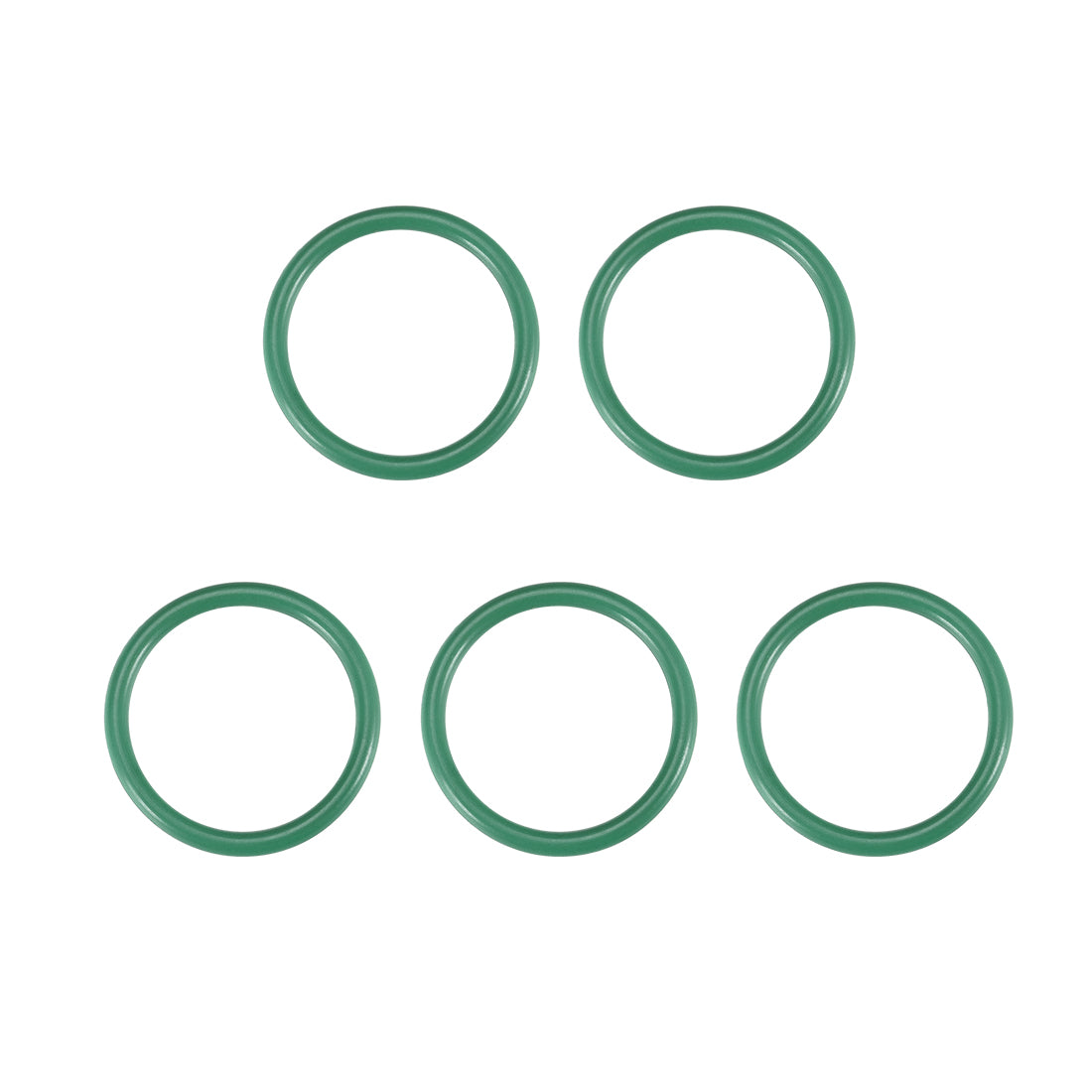 Harfington Fluorine Rubber O-Rings, 2mm Width FKM Seal Gasket for Vehicle Machinery Plumbing, Green, Pack of 5