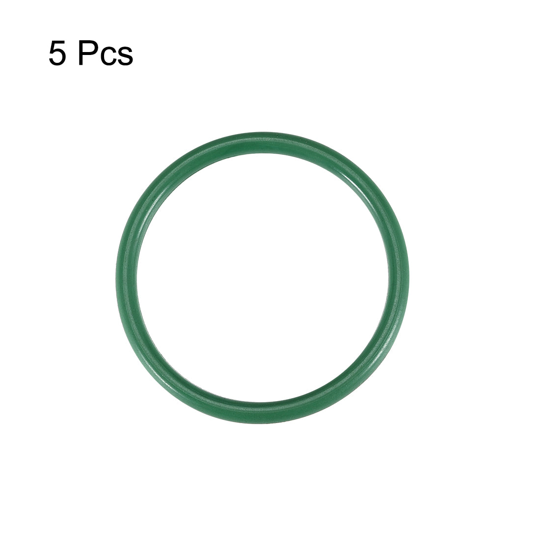 Harfington Fluorine Rubber O-Rings, 2mm Width FKM Seal Gasket for Vehicle Machinery Plumbing, Green, Pack of 5