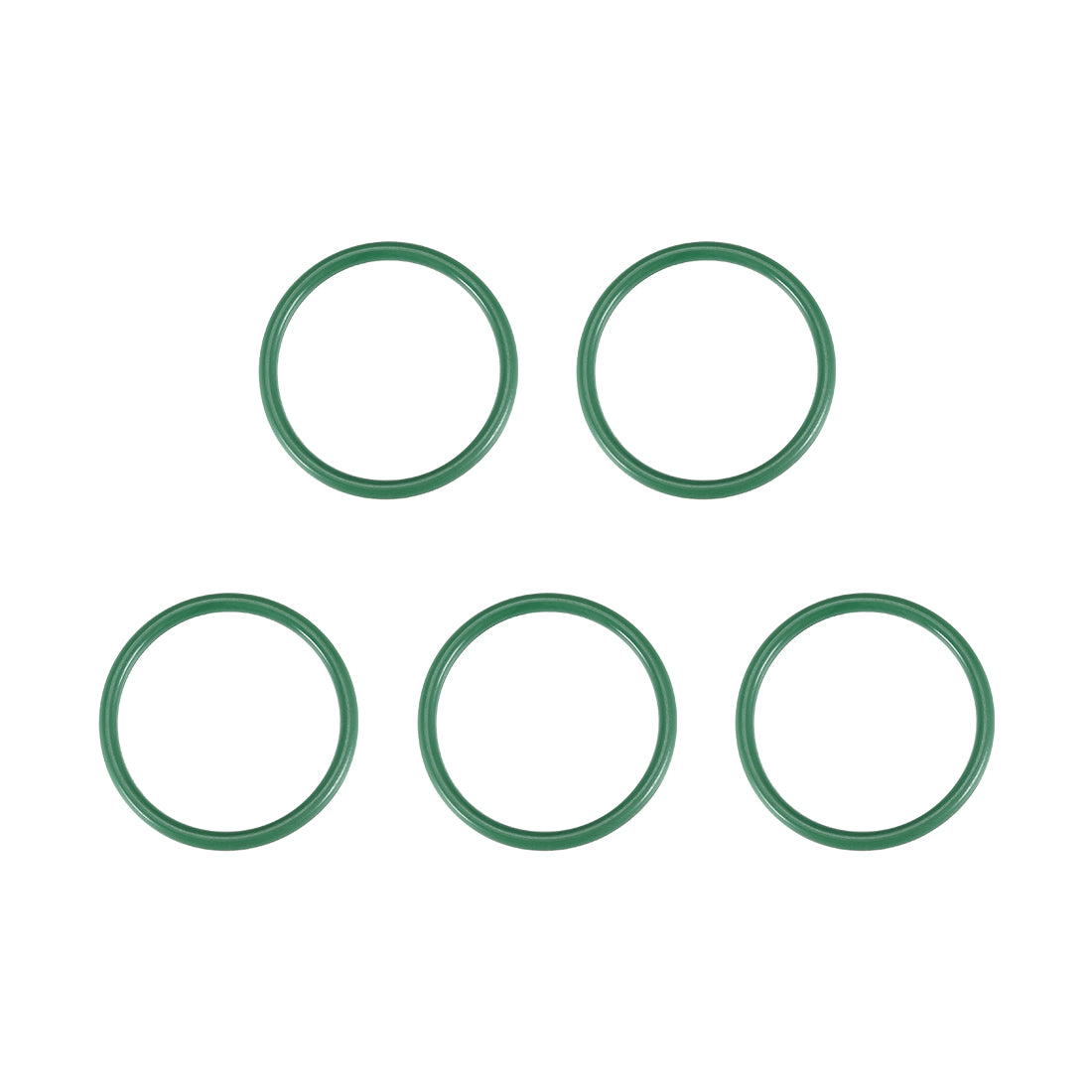 Harfington Fluorine Rubber O-Rings, 2mm Width FKM Seal Gasket for Vehicle Machinery Plumbing, Green, Pack of 5