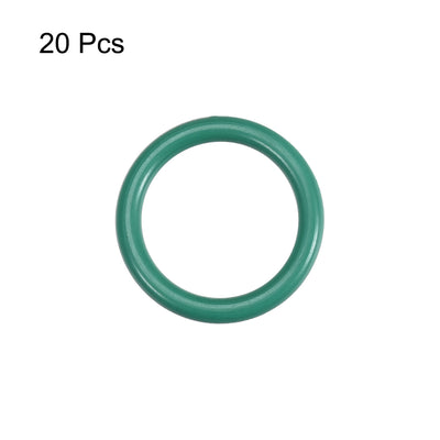 Harfington Fluorine Rubber O-Rings, FKM Seal Gasket for Machinery Plumbing, Green Pack of 20