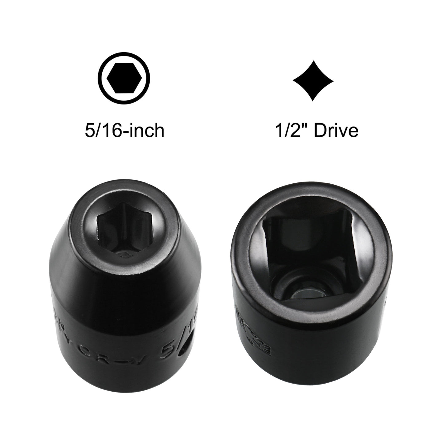 Harfington 6-Point Impact Socket, CR-V Steel, Shallow SAE Size