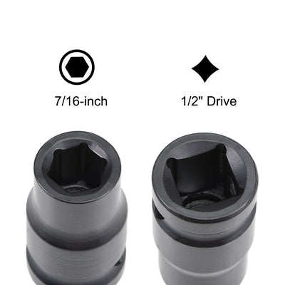Harfington 6-Point Impact Socket, CR-V Steel, Shallow SAE Sizes