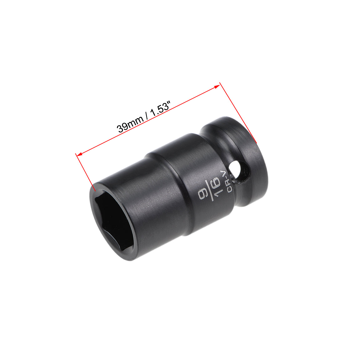 Harfington 6-Point Impact Socket, CR-V Steel, Shallow SAE Sizes