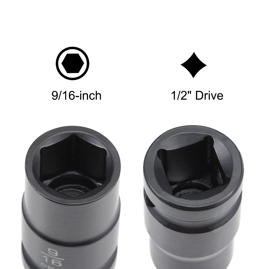 Harfington 6-Point Impact Socket, CR-V Steel, Shallow SAE Sizes