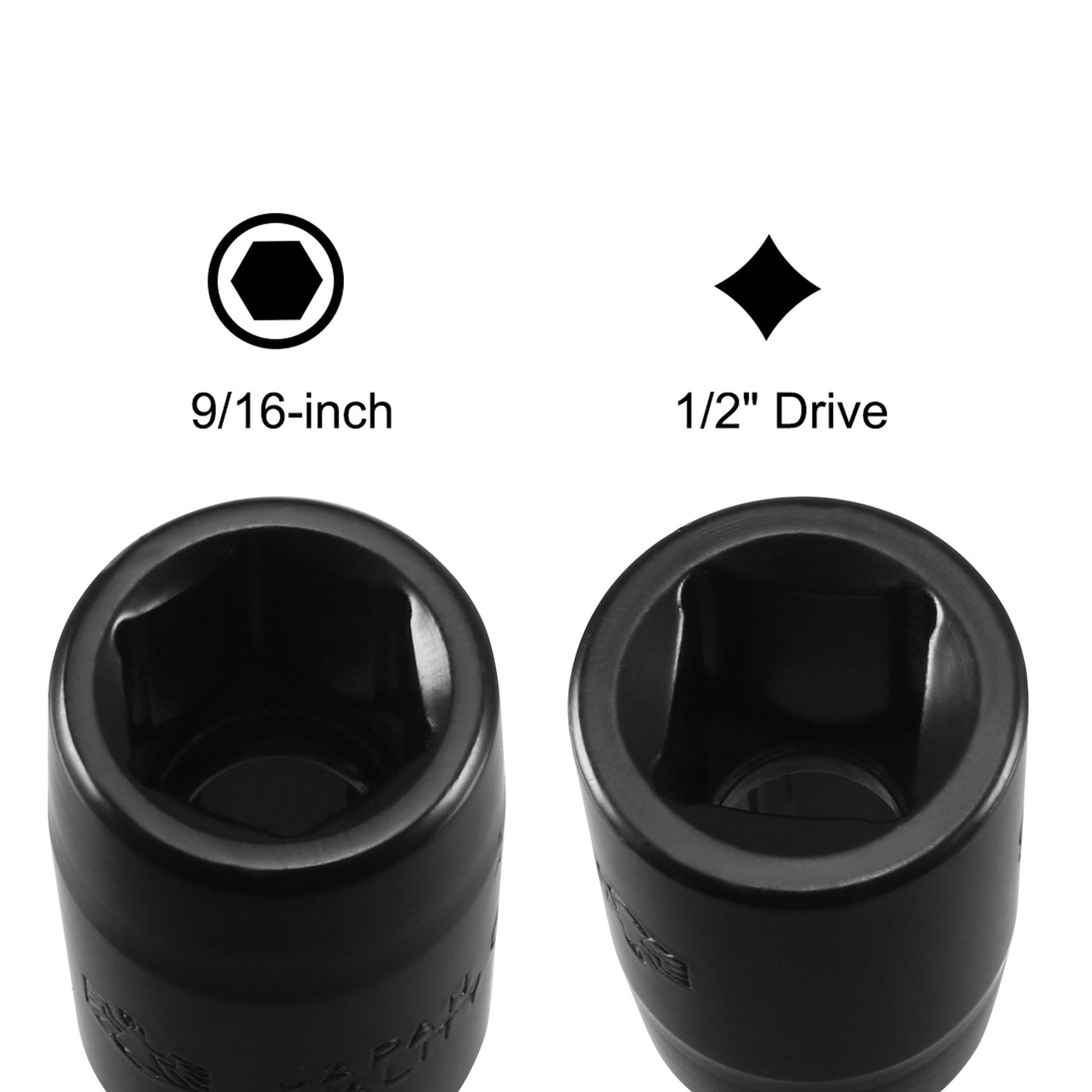 Harfington 6-Point Impact Socket, CR-V Steel, Shallow SAE Size