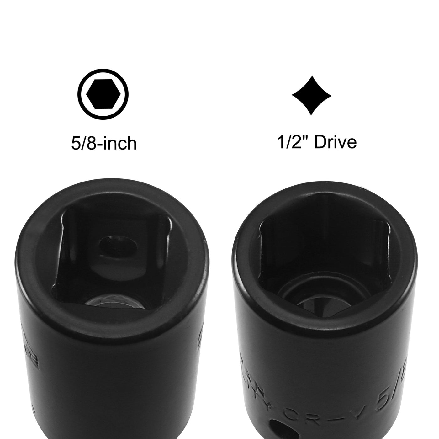 Harfington 6-Point Impact Socket, CR-V Steel, Shallow SAE Sizes