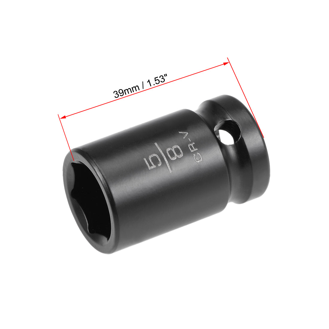 Harfington 6-Point Impact Socket, CR-V Steel, Shallow SAE Size