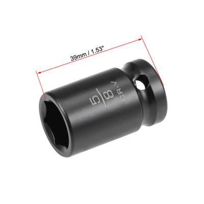 Harfington 6-Point Impact Socket, CR-V Steel, Shallow SAE Size