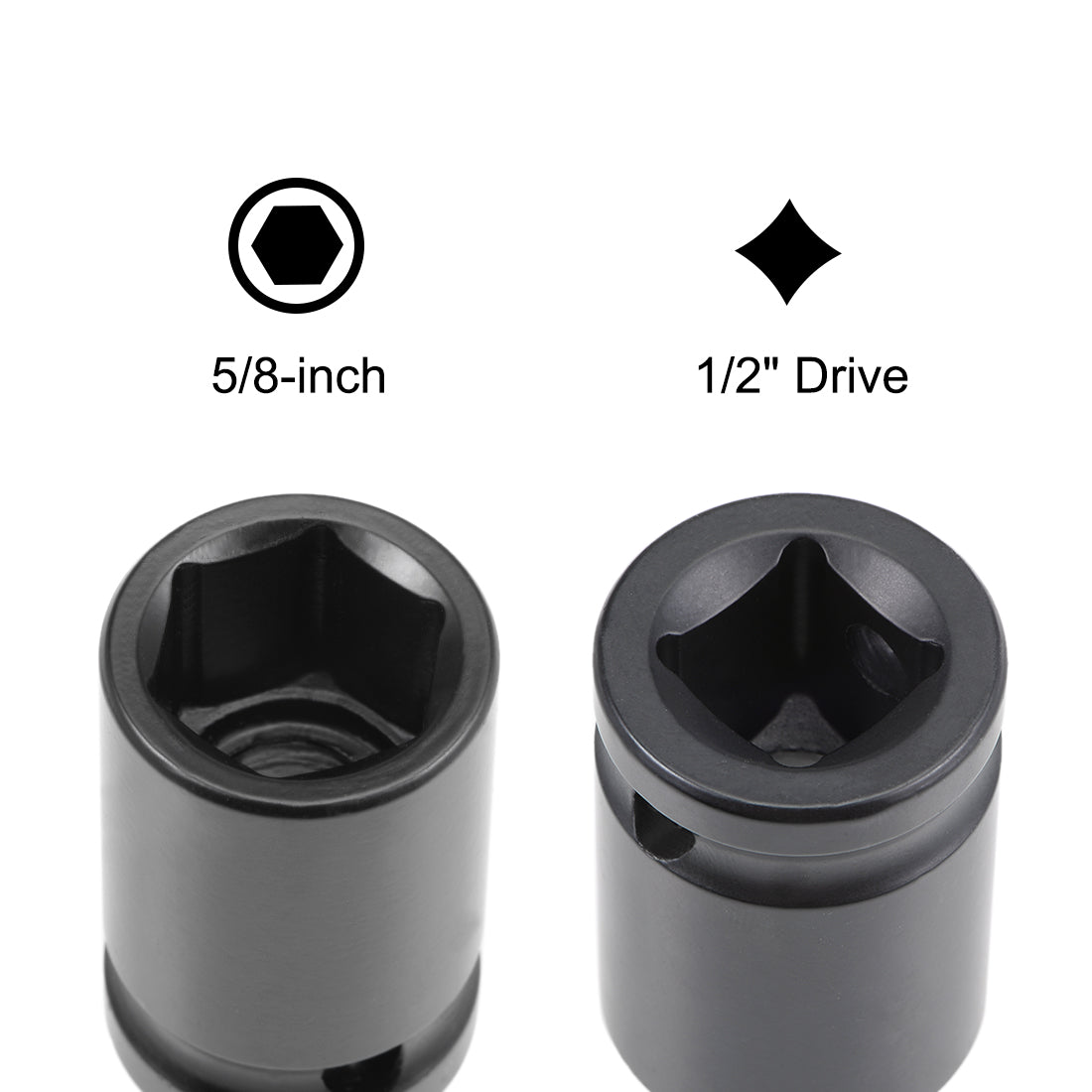 Harfington 6-Point Impact Socket, CR-V Steel, Shallow SAE Size
