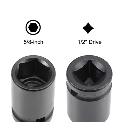 Harfington 6-Point Impact Socket, CR-V Steel, Shallow SAE Size
