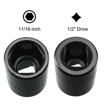 Harfington 6-Point Impact Socket, CR-V Steel, Shallow SAE Sizes