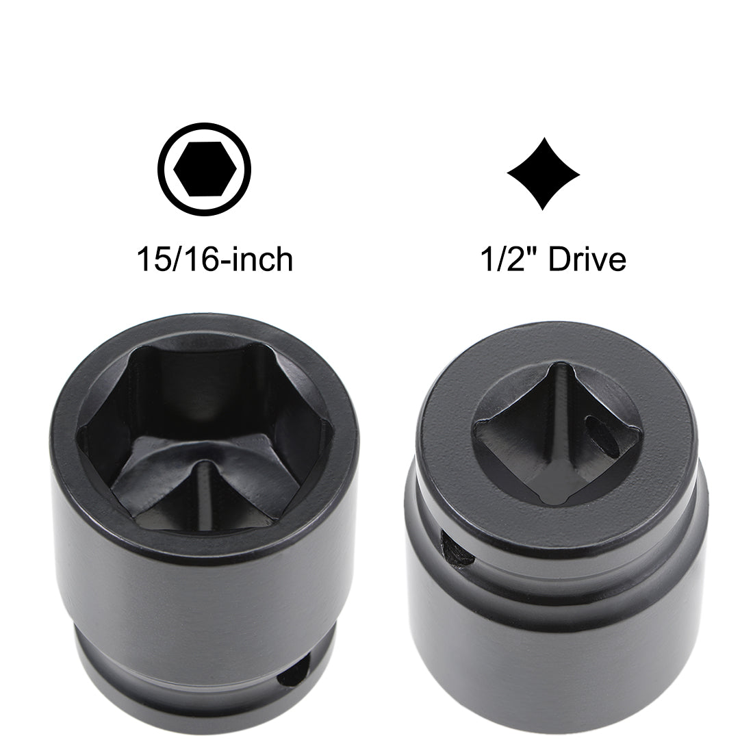 Harfington 6-Point Impact Socket, CR-V Steel, Shallow SAE Size