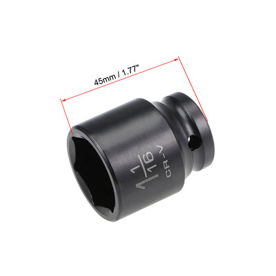 Harfington 6-Point Impact Socket, CR-V Steel, Shallow SAE Sizes