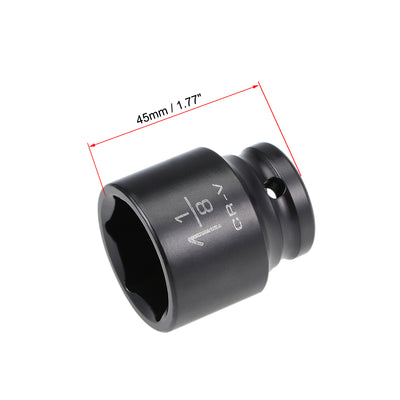 Harfington 6-Point Impact Socket, CR-V Steel, Shallow SAE Sizes