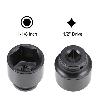 Harfington 6-Point Impact Socket, CR-V Steel, Shallow SAE Sizes