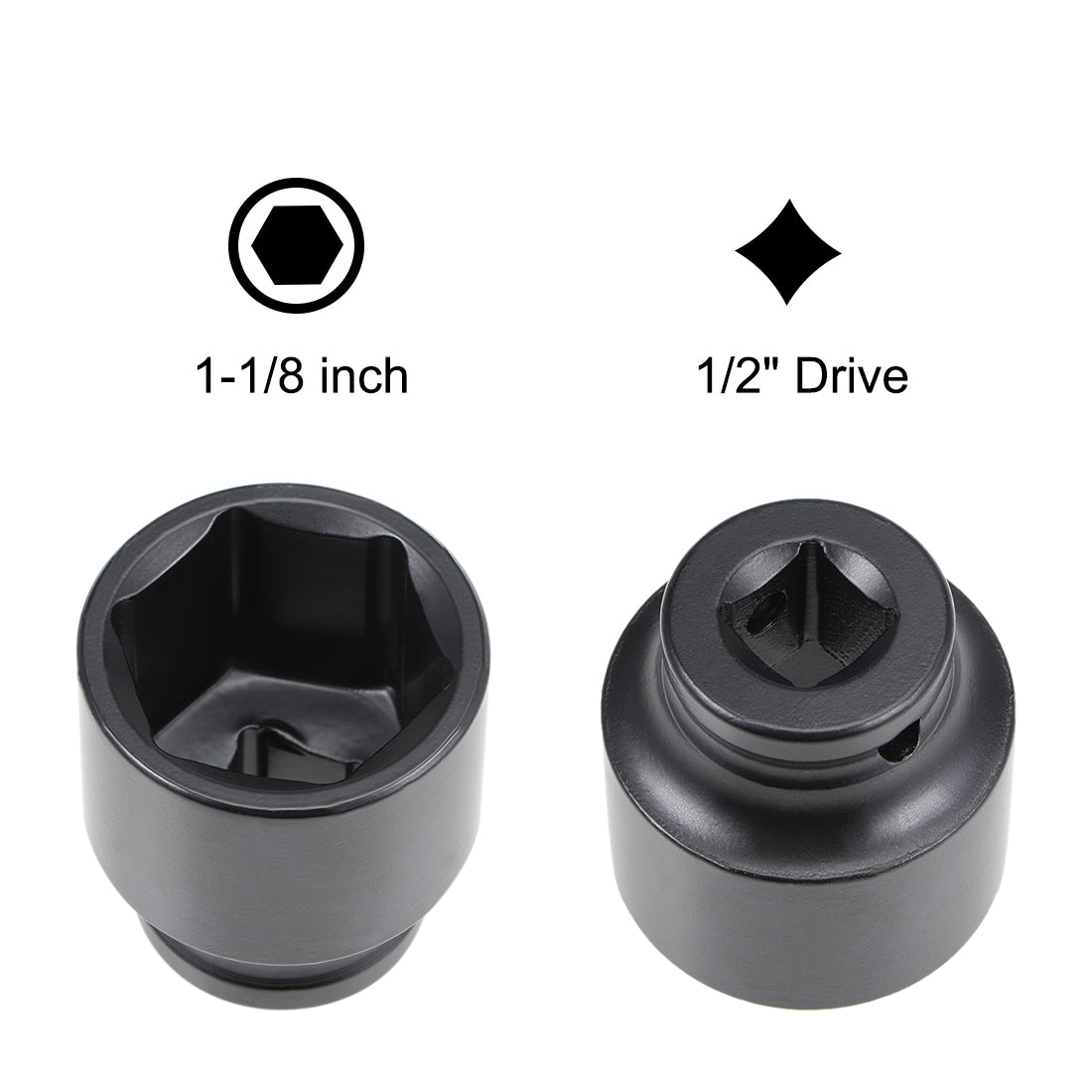 Harfington 6-Point Impact Socket, CR-V Steel, Shallow SAE Size