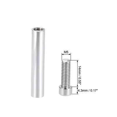 Harfington Glass Standoff Stainless Steel Advertising Nails 6.8mm x 70mm for 4-8mm Thick Desktop Acrylic Photo Frame , 6 Pcs