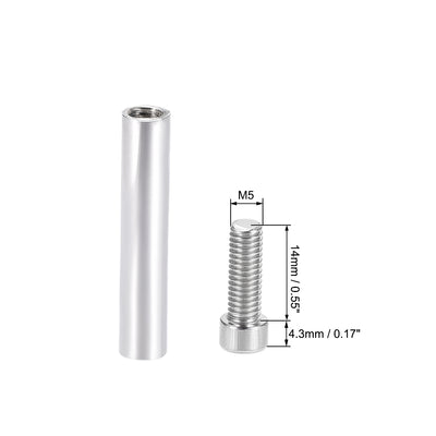 Harfington Glass Standoff Stainless Steel Advertising Nails 6.8mm x 60mm for 4-8mm Thick Desktop Acrylic Photo Frame , 6 Pcs