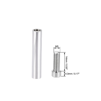 Harfington Glass Standoff Stainless Steel Advertising Nails 6.8mm x 30mm for 4-8mm Thick Desktop Acrylic Photo Frame , 4 Pcs