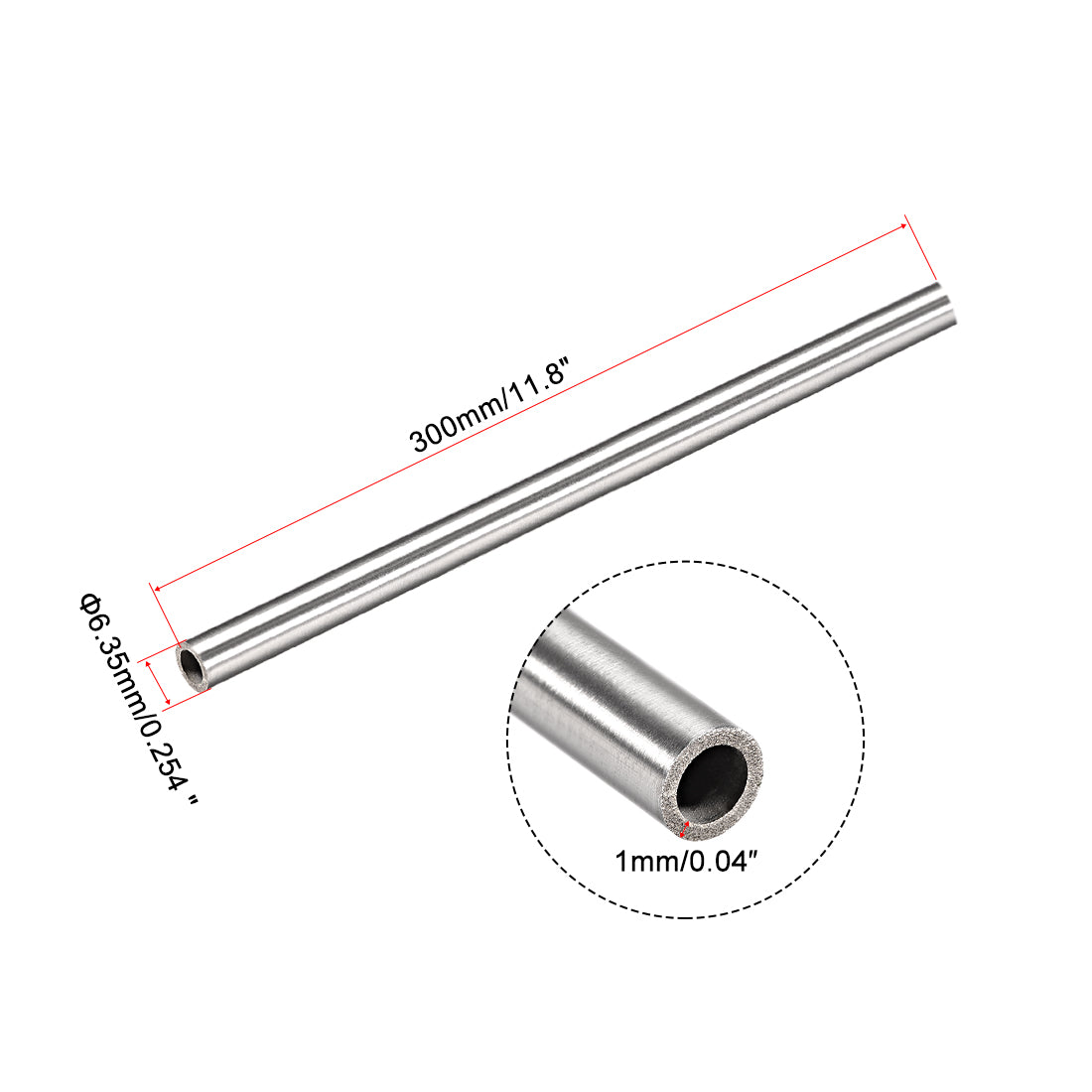 Harfington 4Pcs 304 Stainless Steel Capillary Tube