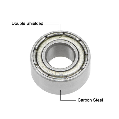 Harfington 685ZZ Deep Groove Ball Bearings Z2 5x11x5mm Double Shielded Carbon Steel 12pcs