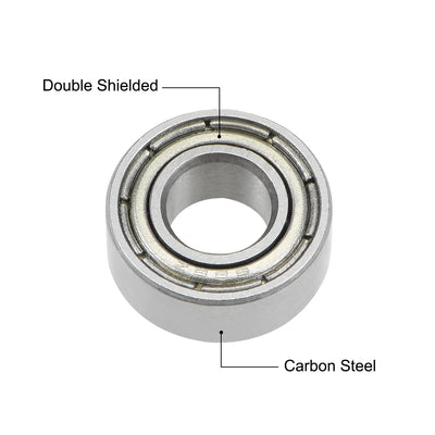 Harfington Uxcell Deep Groove Ball Bearing Metric Double Shielded High Carbon Steel Z2