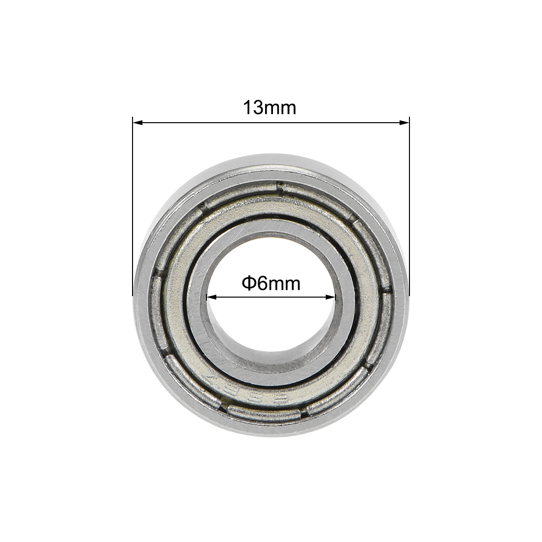 uxcell Uxcell Deep Groove Ball Bearing Metric Double Shielded High Carbon Steel Z2