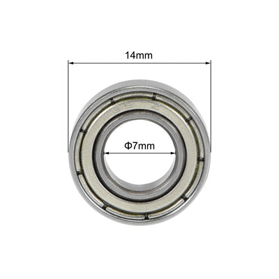 Harfington 687ZZ Deep Groove Ball Bearings Z2 7x14x5mm Double Shielded Carbon Steel 12pcs