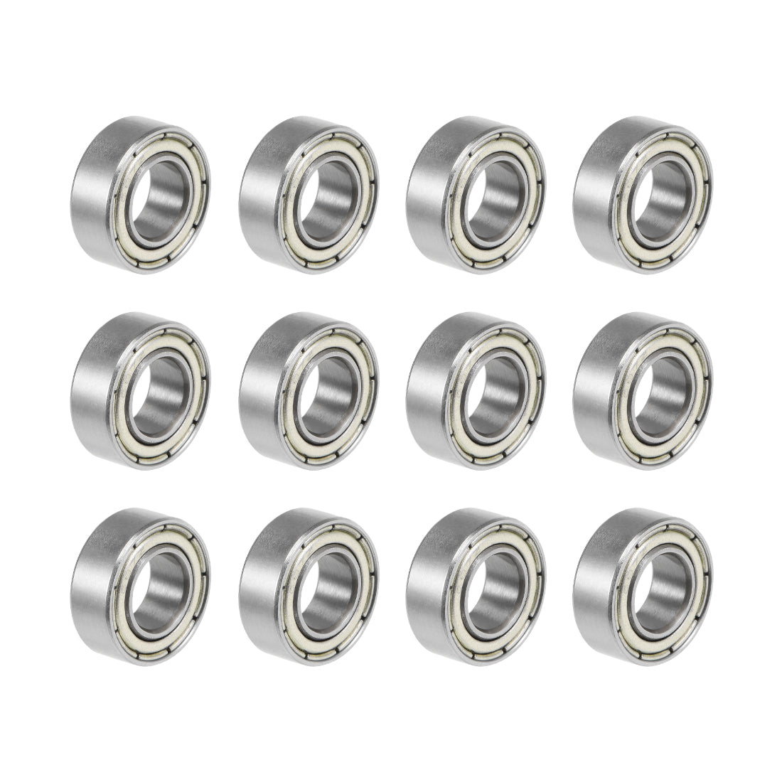 Harfington 687ZZ Deep Groove Ball Bearings Z2 7x14x5mm Double Shielded Carbon Steel 12pcs
