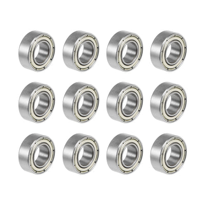 Harfington 687ZZ Deep Groove Ball Bearings Z2 7x14x5mm Double Shielded Carbon Steel 12pcs