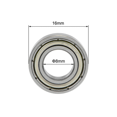Harfington Uxcell Deep Groove Ball Bearing Metric Double Shielded High Carbon Steel Z2