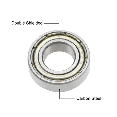 Harfington Deep Groove Ball Bearings Metric Double Shielded High Carbon Steel Z2 Level