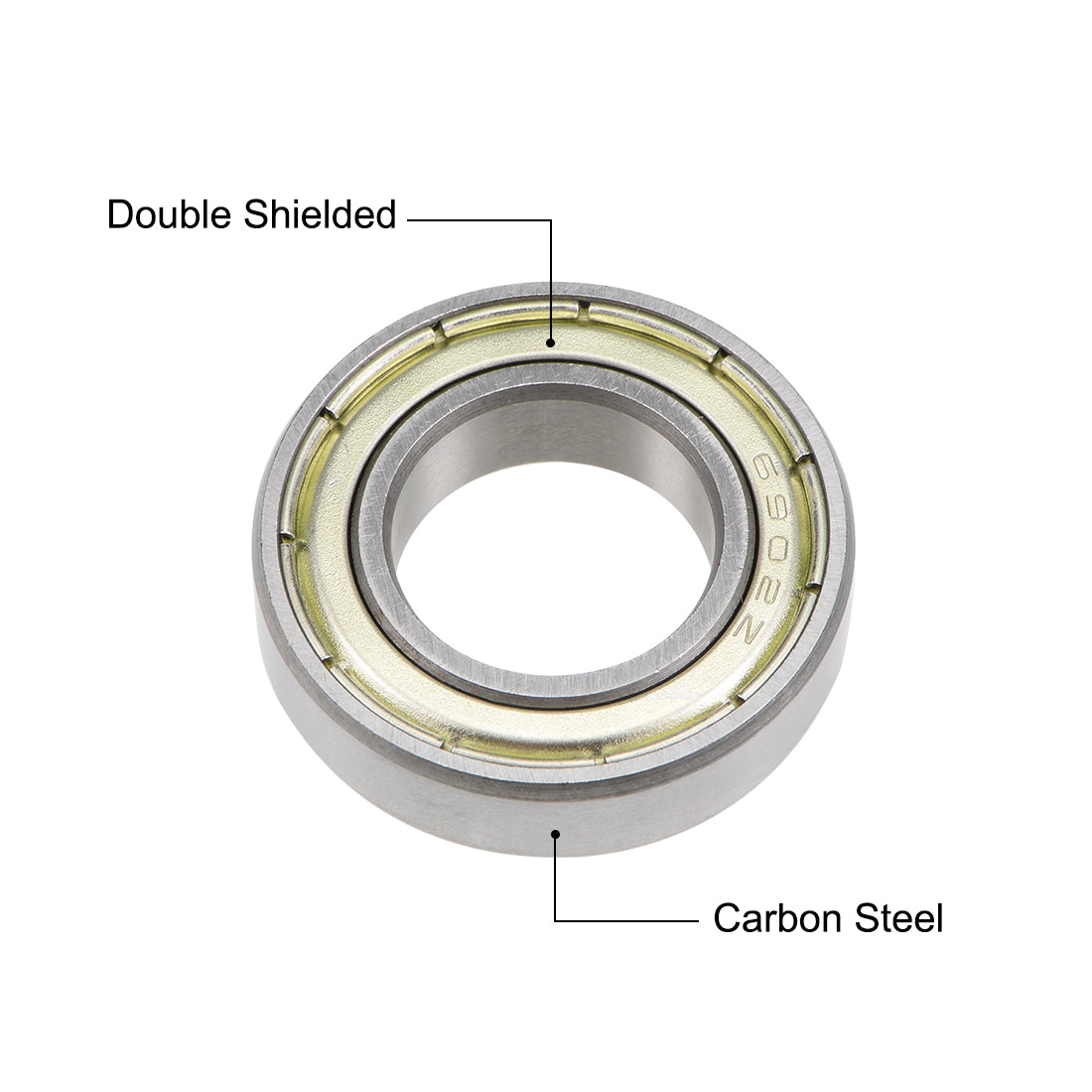 uxcell Uxcell Deep Groove Ball Bearing Metric Double Shielded High Carbon Steel Z2