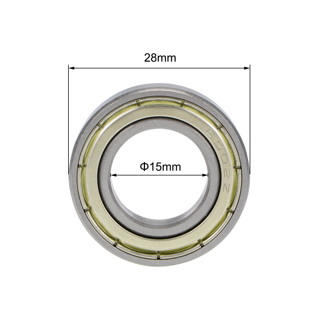 uxcell Uxcell Deep Groove Ball Bearing Metric Double Shielded High Carbon Steel Z2