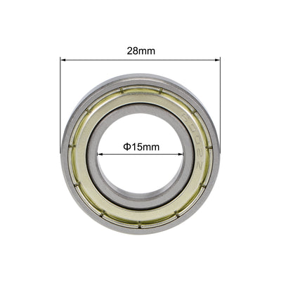 Harfington Uxcell Deep Groove Ball Bearing Metric Double Shielded High Carbon Steel Z2