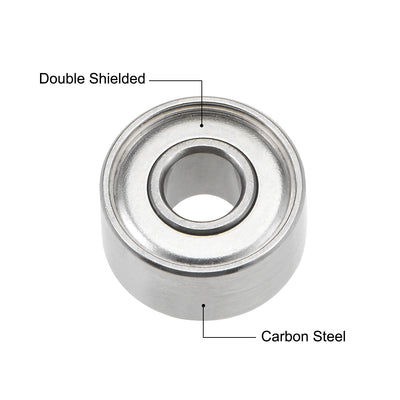 Harfington Uxcell Deep Groove Ball Bearing Metric Double Shielded High Carbon Steel Z2